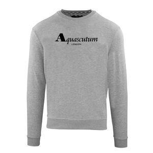 Aquascutum Unisex Adult Bold Ribbed Logo Sweatshirt / Gray